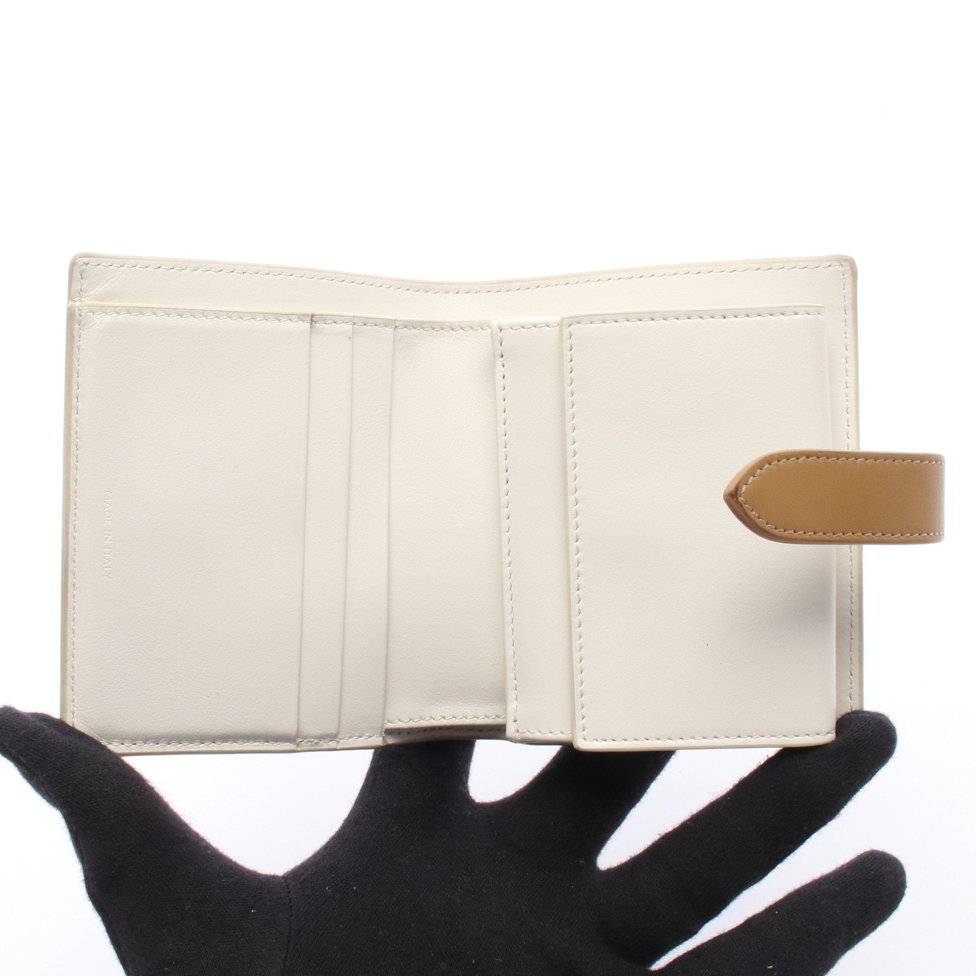 スモール ストラップウォレット 二つ折り財布 レザー ホワイト ライトブラウン セリーヌ 財布・小物 CELINE