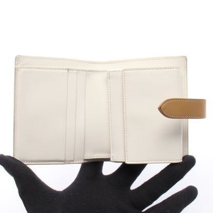 スモール ストラップウォレット 二つ折り財布 レザー ホワイト ライトブラウン セリーヌ 財布・小物 CELINE