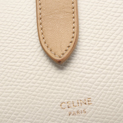 スモール ストラップウォレット 二つ折り財布 レザー ホワイト ライトブラウン セリーヌ 財布・小物 CELINE