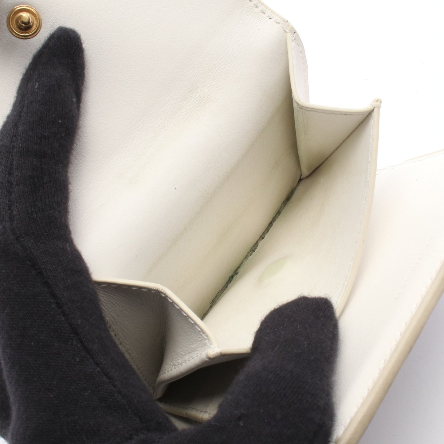 スモール ストラップウォレット 二つ折り財布 レザー ホワイト ライトブラウン セリーヌ 財布・小物 CELINE