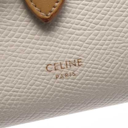 スモール ストラップウォレット 二つ折り財布 レザー ホワイト ライトブラウン セリーヌ 財布・小物 CELINE