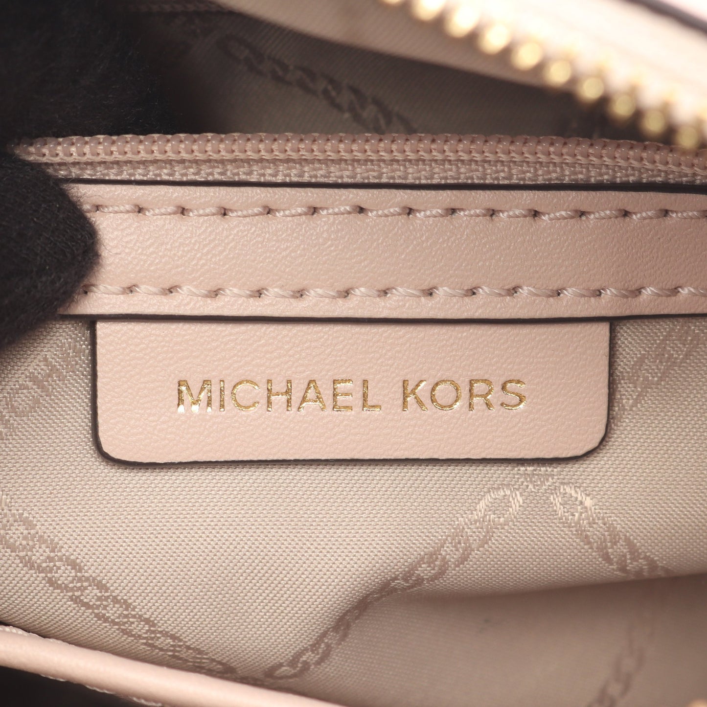GINNY ミディアム チェーンショルダーバッグ PVC レザー ダークブラウン ライトピンク マイケルコース バッグ MICHAEL KORS