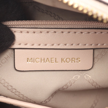 GINNY ミディアム チェーンショルダーバッグ PVC レザー ダークブラウン ライトピンク マイケルコース バッグ MICHAEL KORS