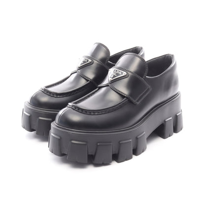 モノリス ブラッシュドレザー ローファー レザー ブラック プラダ シューズ PRADA