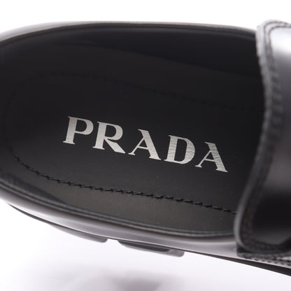 モノリス ブラッシュドレザー ローファー レザー ブラック プラダ シューズ PRADA