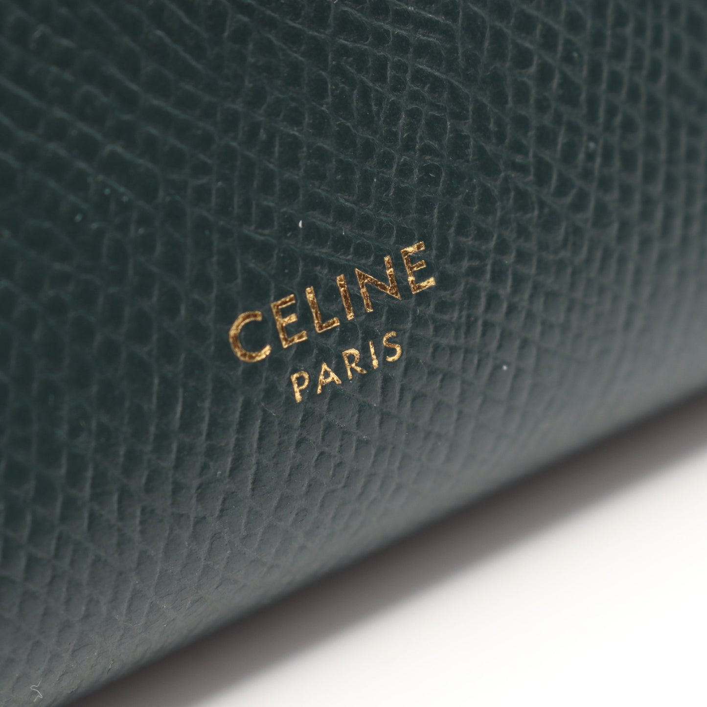 ミディアム ストラップウォレット 二つ折り財布 レザー ダークグリーン セリーヌ 財布・小物 CELINE