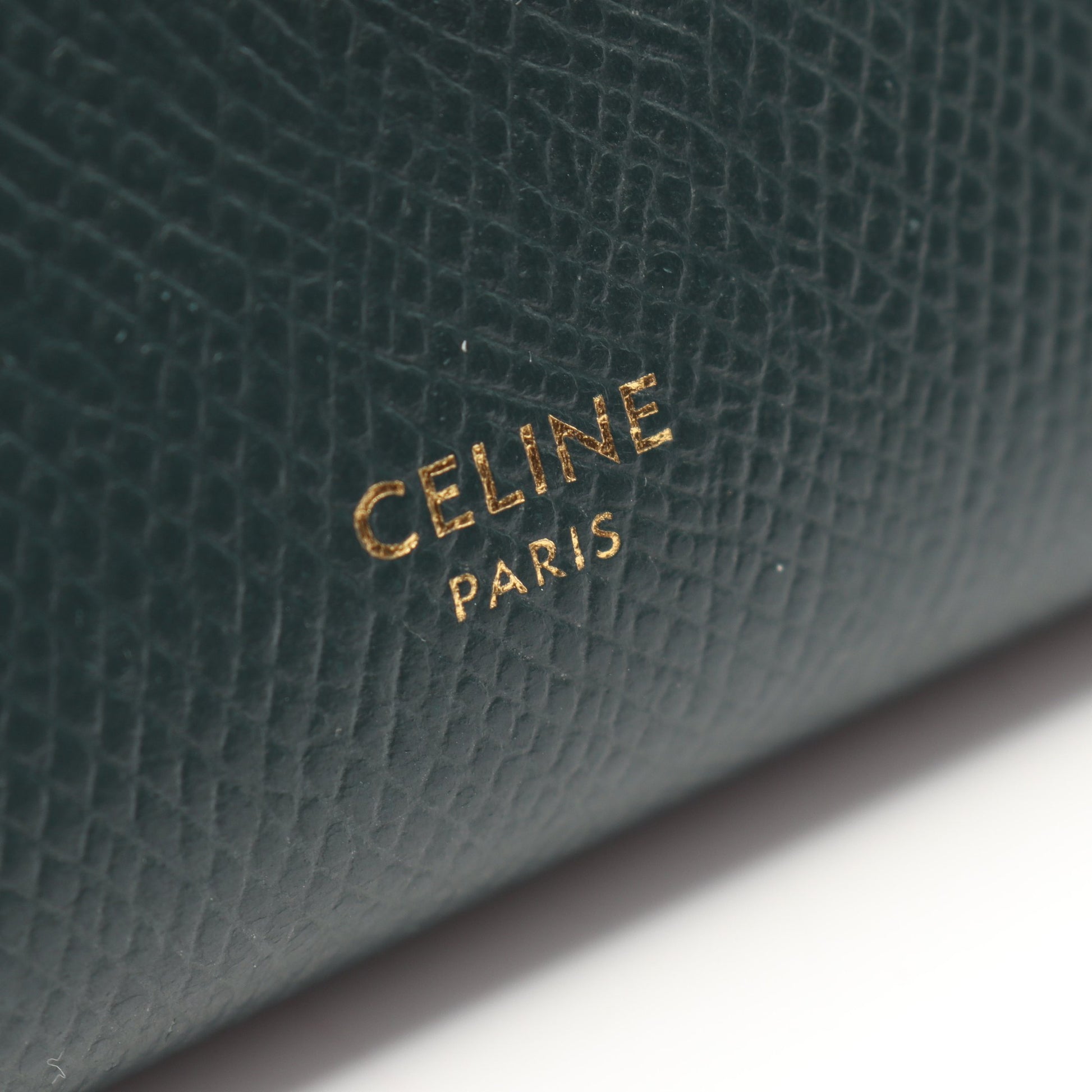 ミディアム ストラップウォレット 二つ折り財布 レザー ダークグリーン セリーヌ 財布・小物 CELINE