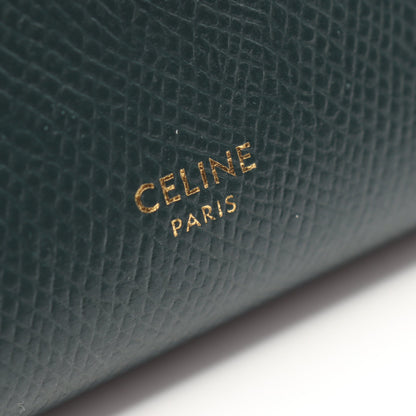 ミディアム ストラップウォレット 二つ折り財布 レザー ダークグリーン セリーヌ 財布・小物 CELINE