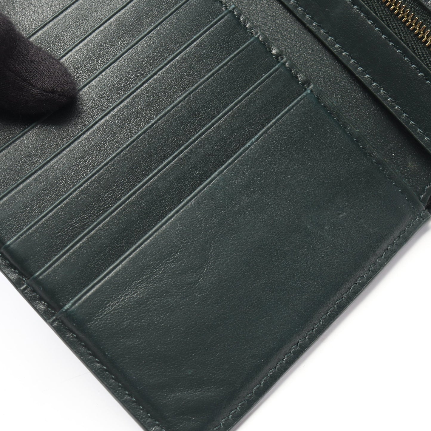 ミディアム ストラップウォレット 二つ折り財布 レザー ダークグリーン セリーヌ 財布・小物 CELINE