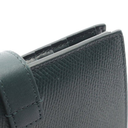 ミディアム ストラップウォレット 二つ折り財布 レザー ダークグリーン セリーヌ 財布・小物 CELINE