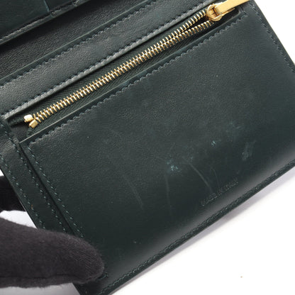 ミディアム ストラップウォレット 二つ折り財布 レザー ダークグリーン セリーヌ 財布・小物 CELINE