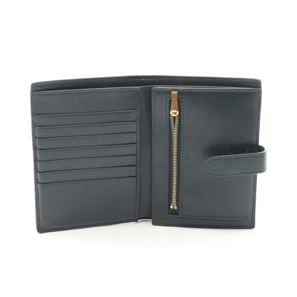 ミディアム ストラップウォレット 二つ折り財布 レザー ダークグリーン セリーヌ 財布・小物 CELINE