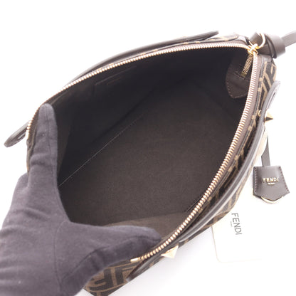 BY THE WAY SOFT MEDIUM バイザウェイ ソフト ミディアム セレリア FFジャガード ハンドバッグ キャンバス レザー ブラウン 2WAY フェンディ