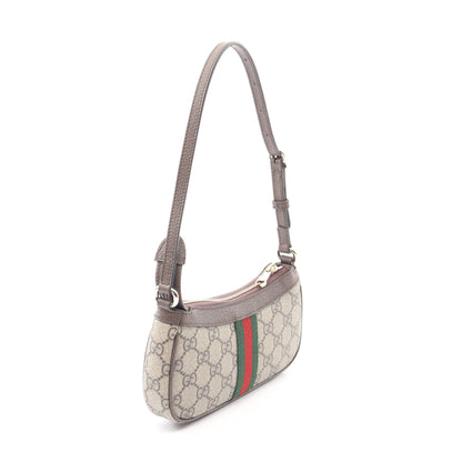 オフィディア ミニ ショルダーバッグ PVC レザー ベージュ ダークブラウン マルチカラー グッチ