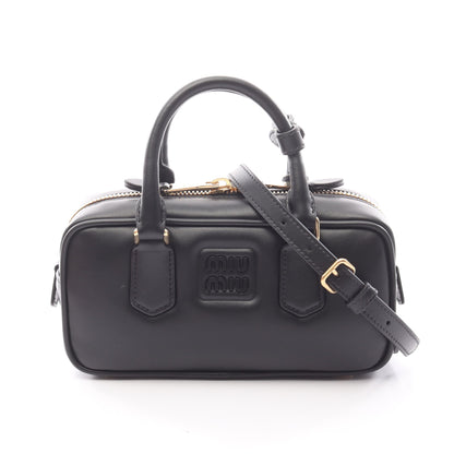 アルカディ ハンドバッグ レザー ブラック 2WAY ミュウミュウ