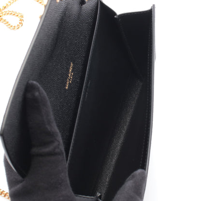 アップタウン チェーンウォレット レザー ブラック サンローランパリ