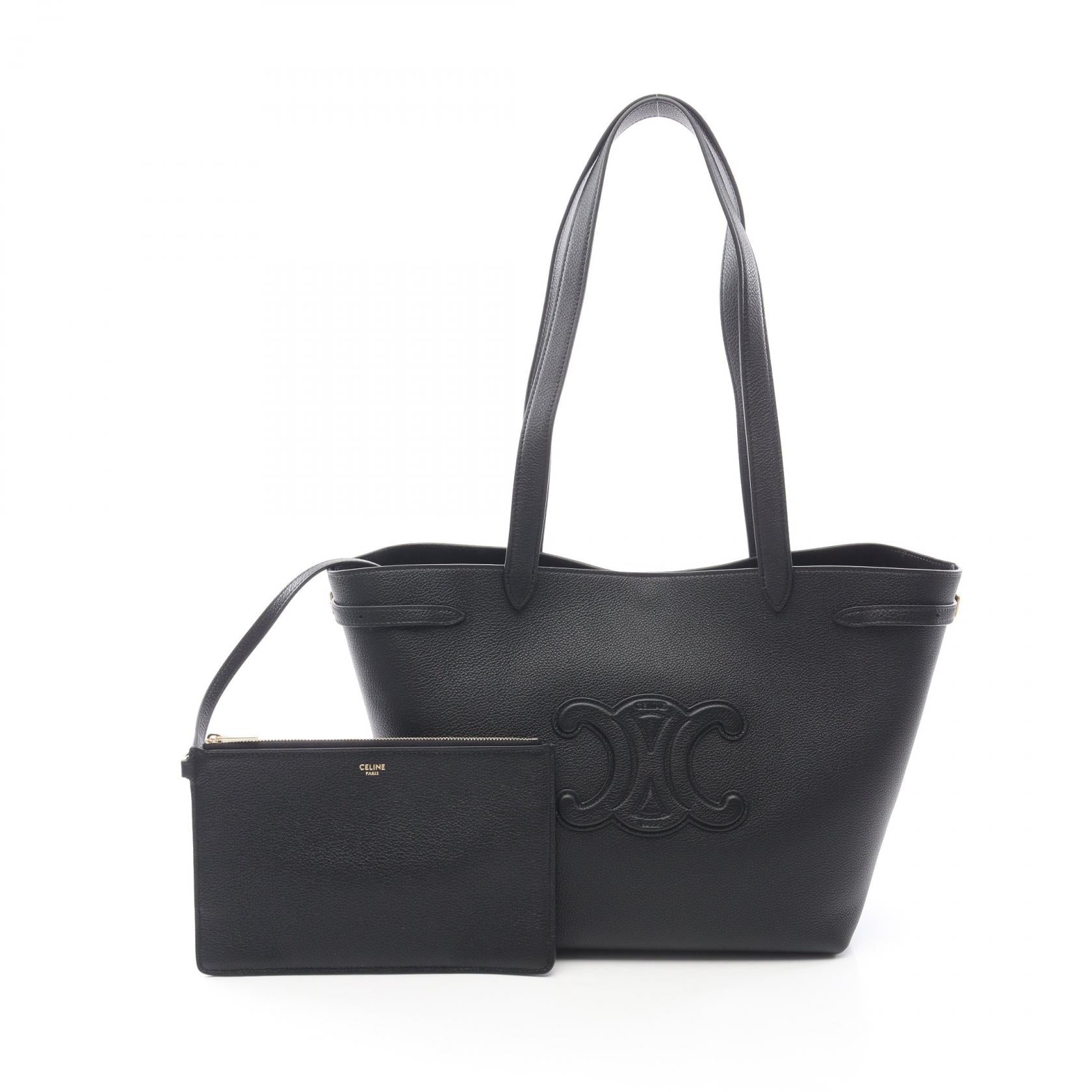 スモール カバ アナイス キュイル トリオンフ ショルダーバッグ トートバッグ レザー ブラック セリーヌ バッグ CELINE