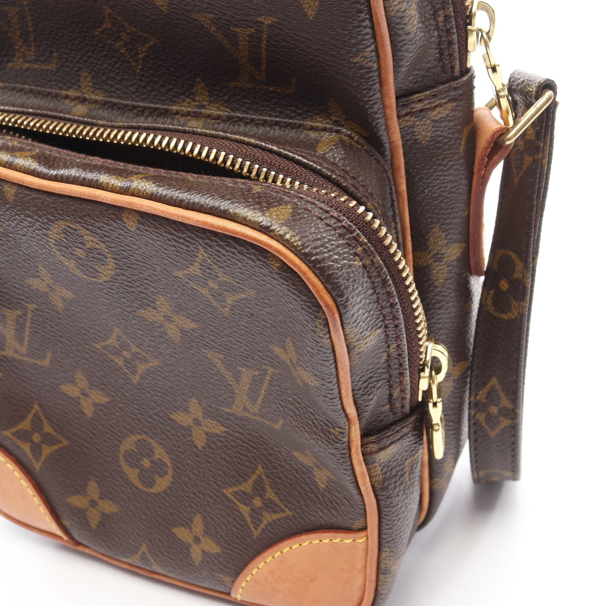 アマゾン モノグラム ショルダーバッグ PVC レザー ブラウン ルイヴィトン バッグ LOUIS VUITTON
