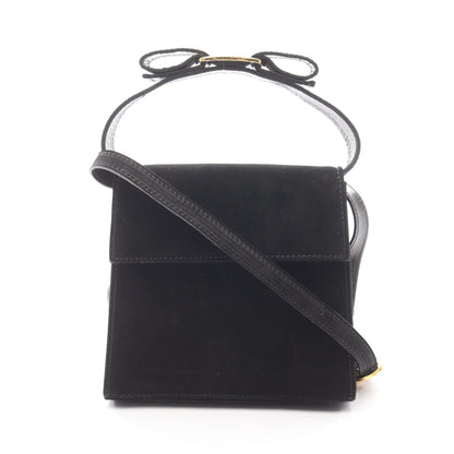 ヴァラリボン 2WAY ハンドバッグ スエード ブラック サルヴァトーレフェラガモ バッグ Salvatore Ferragamo