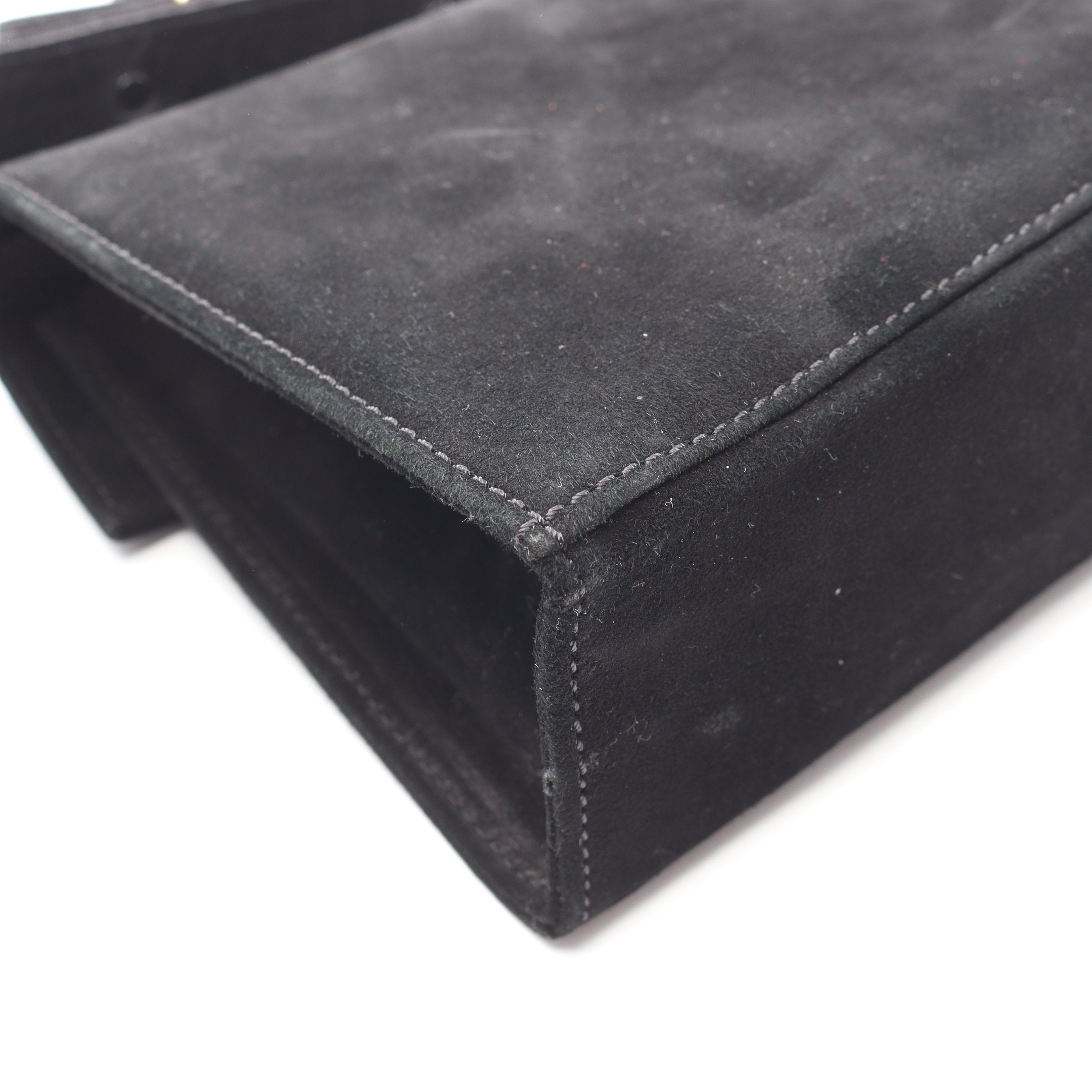 ヴァラリボン 2WAY ハンドバッグ スエード ブラック サルヴァトーレ