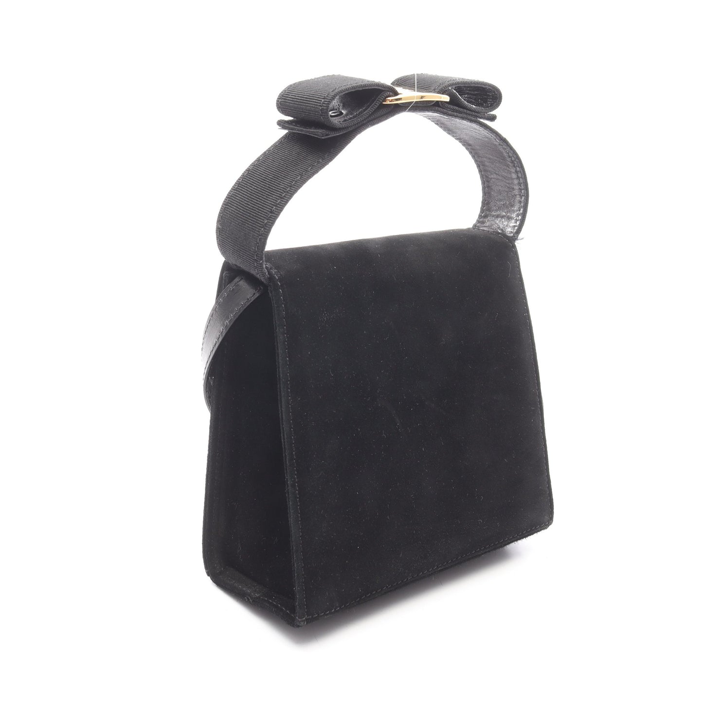 ヴァラリボン 2WAY ハンドバッグ スエード ブラック サルヴァトーレフェラガモ バッグ Salvatore Ferragamo