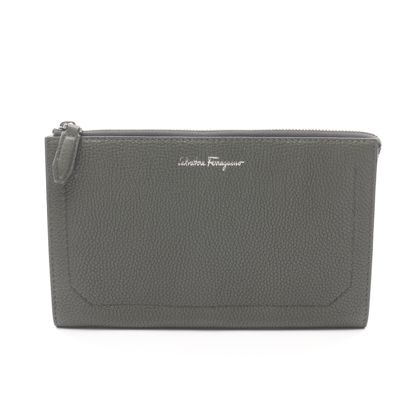 クラッチバッグ セカンドバッグ レザー ダークグリーン サルヴァトーレフェラガモ バッグ Salvatore Ferragamo