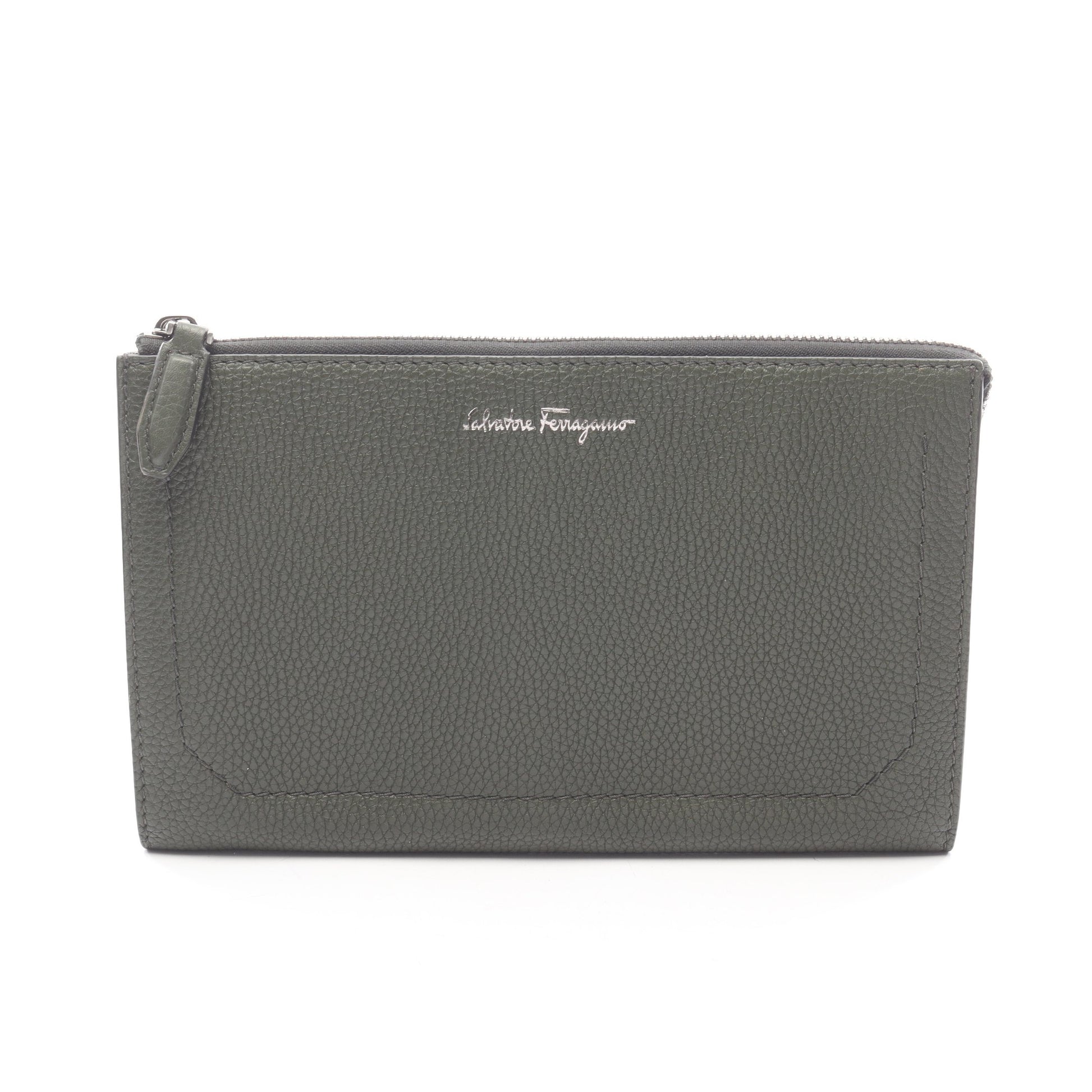 クラッチバッグ セカンドバッグ レザー ダークグリーン サルヴァトーレフェラガモ バッグ Salvatore Ferragamo