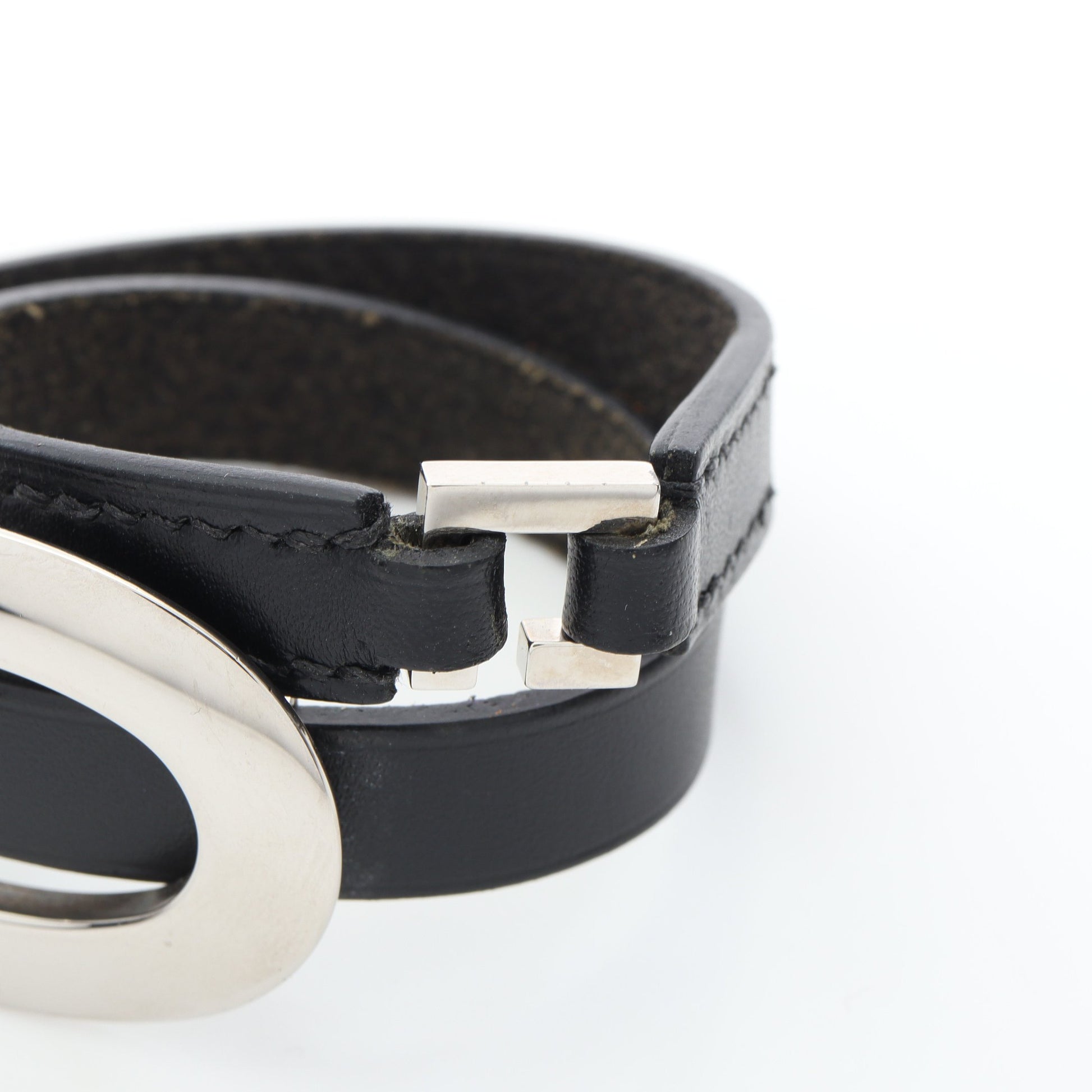 ドゥブルトゥール ブレスレット ヴォースイフト ブラック シルバー □J刻 エルメス アクセサリー HERMES