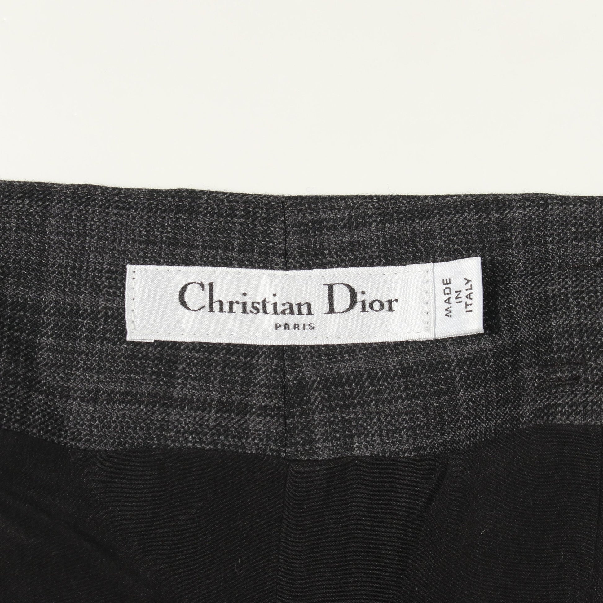 チャック柄 パンツ ウール ダークグレー クリスチャンディオール ボトムス Christian Dior