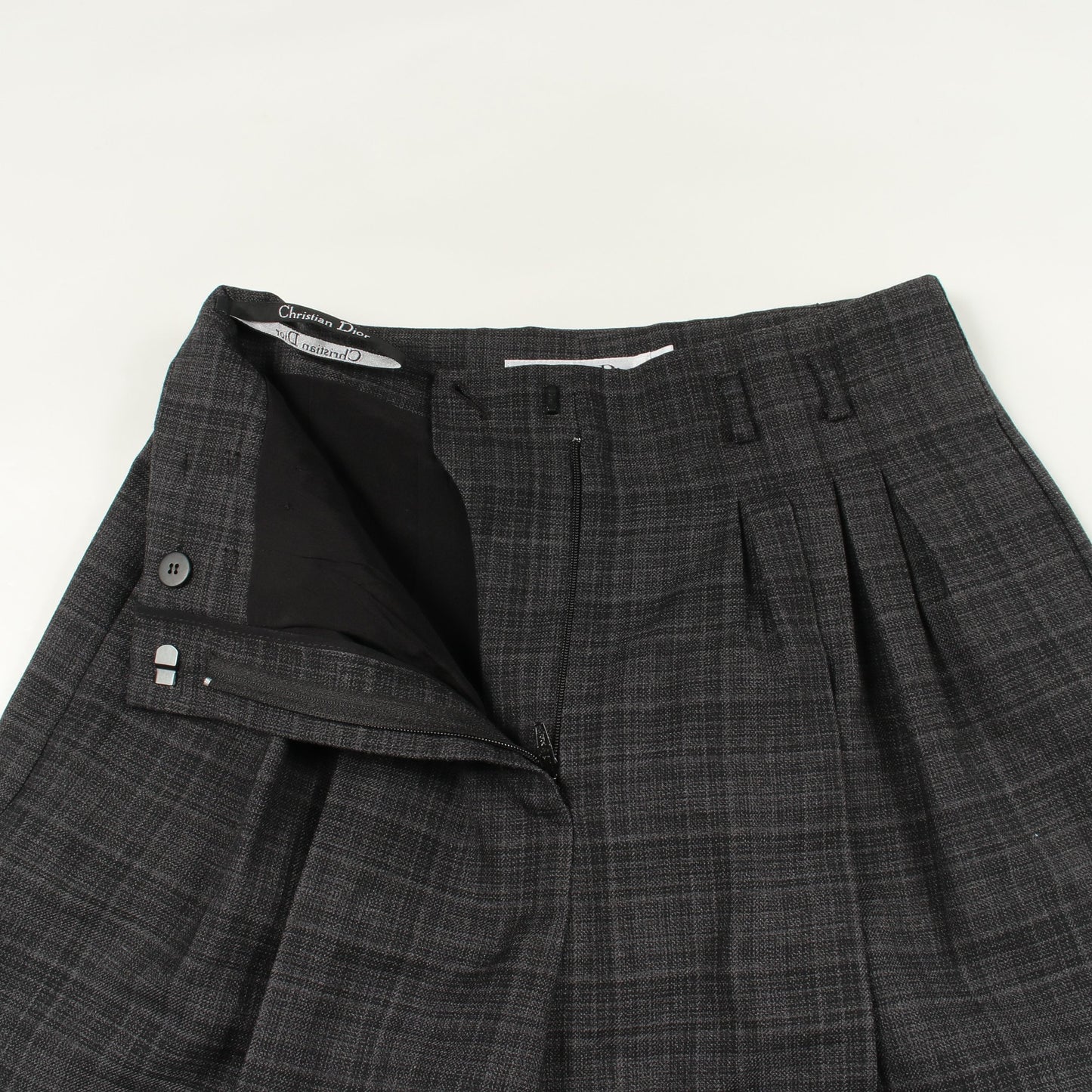 チャック柄 パンツ ウール ダークグレー クリスチャンディオール ボトムス Christian Dior