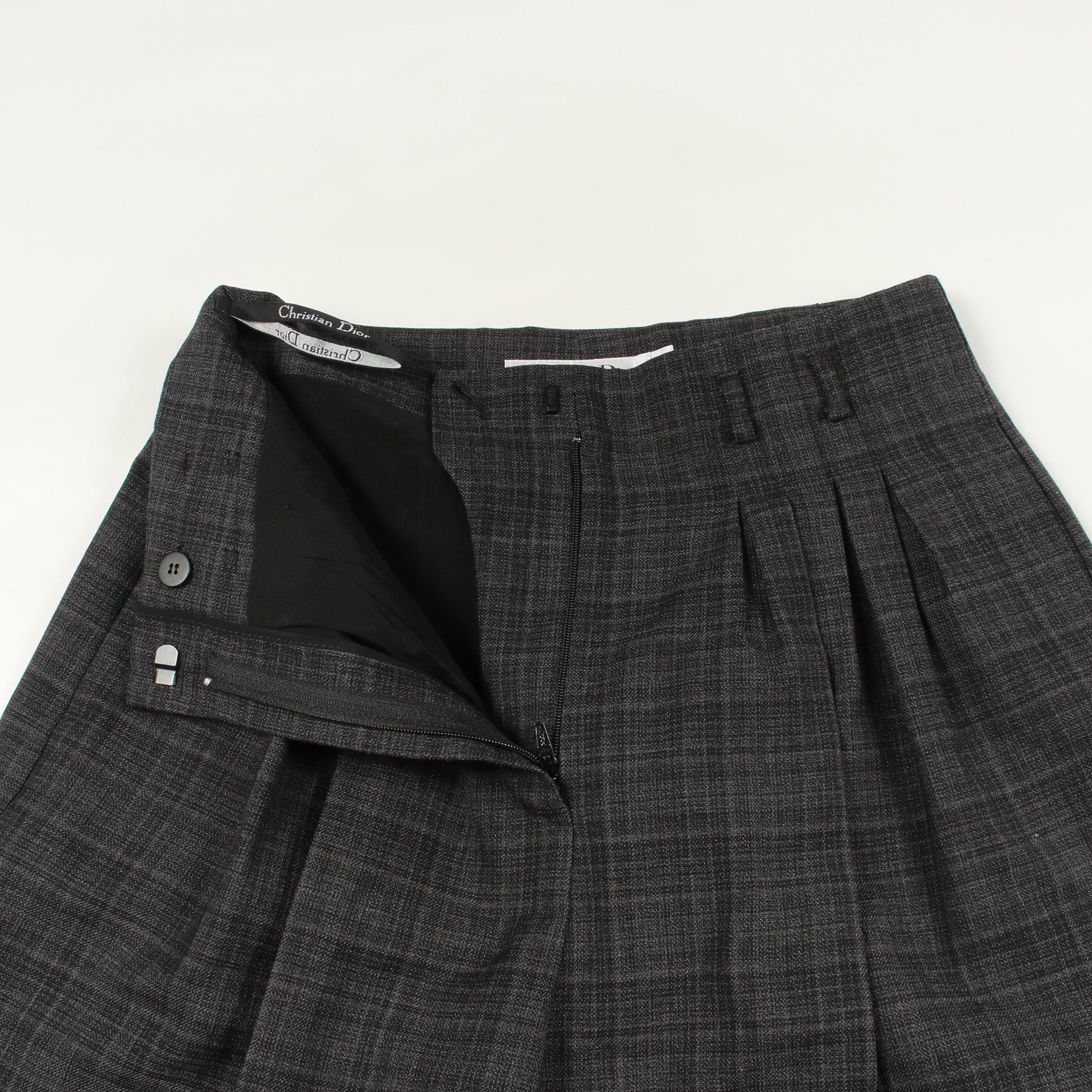 チャック柄 パンツ ウール ダークグレー クリスチャンディオール ボトムス Christian Dior