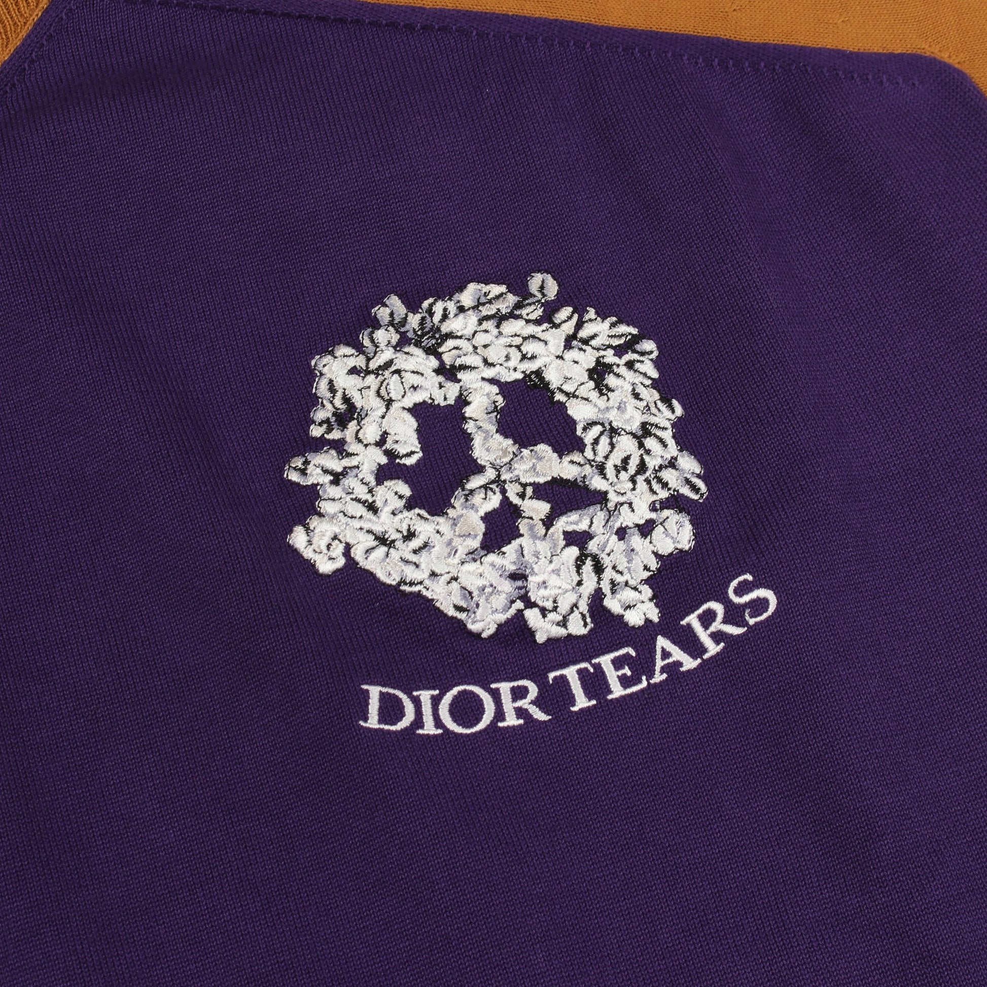 コットンジャージーショートスリーブセーター ロゴ刺繍 半袖Tシャツ コットン パープル ブラウン ディオール トップス DIOR