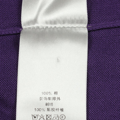 コットンジャージーショートスリーブセーター ロゴ刺繍 半袖Tシャツ コットン パープル ブラウン ディオール トップス DIOR