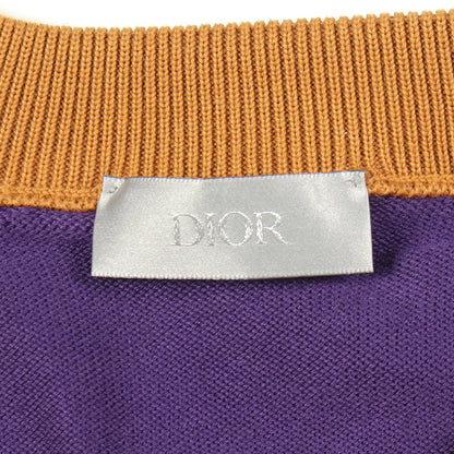 コットンジャージーショートスリーブセーター ロゴ刺繍 半袖Tシャツ コットン パープル ブラウン ディオール トップス DIOR