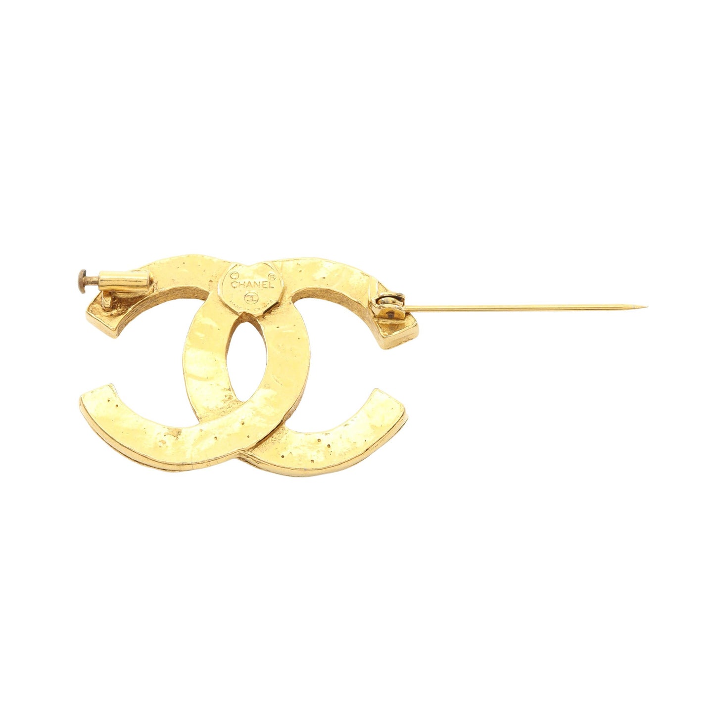ココマーク ブローチ GP ラインストーン ゴールド クリア ヴィンテージ シャネル アクセサリー CHANEL