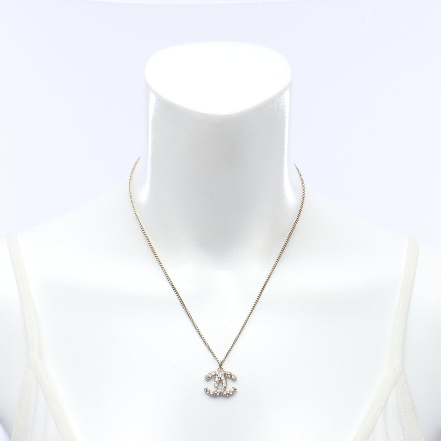 ココマーク ネックレス GP ラインストーン ゴールド クリア 09A シャネル アクセサリー CHANEL