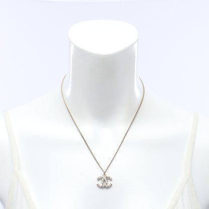 ココマーク ネックレス GP ラインストーン ゴールド クリア 09A シャネル アクセサリー CHANEL