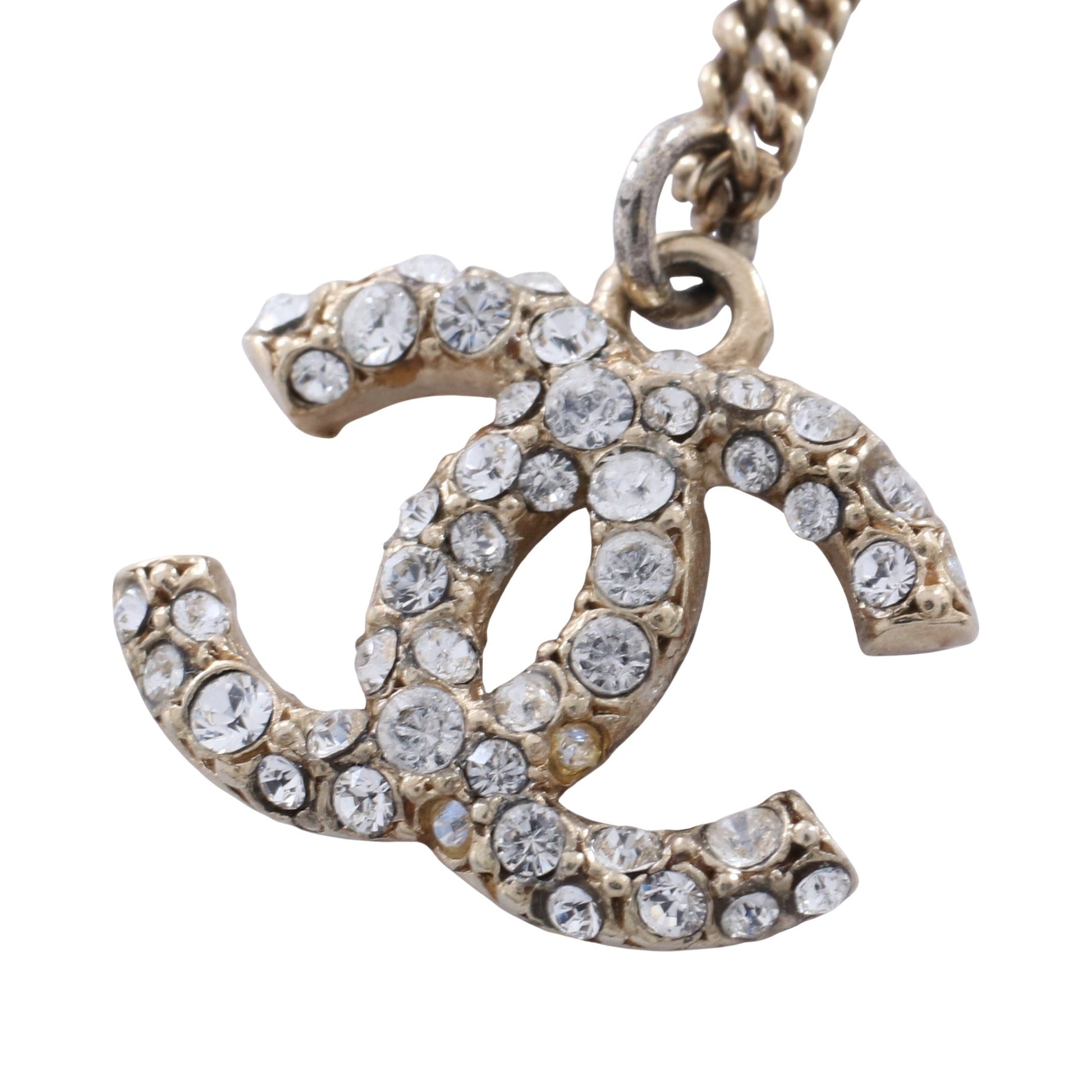ココマーク ネックレス GP ラインストーン ゴールド クリア 09A シャネル アクセサリー CHANEL