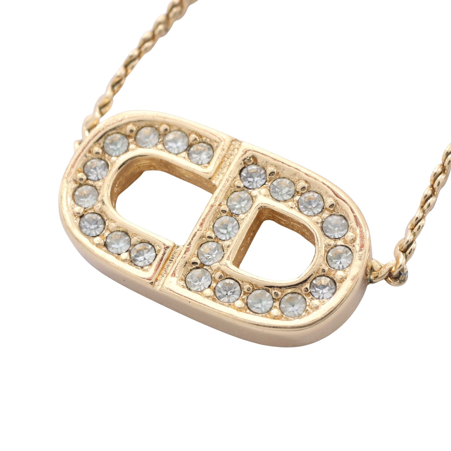 CDロゴ ネックレス GP ラインストーン ゴールド クリスチャンディオール アクセサリー Christian Dior