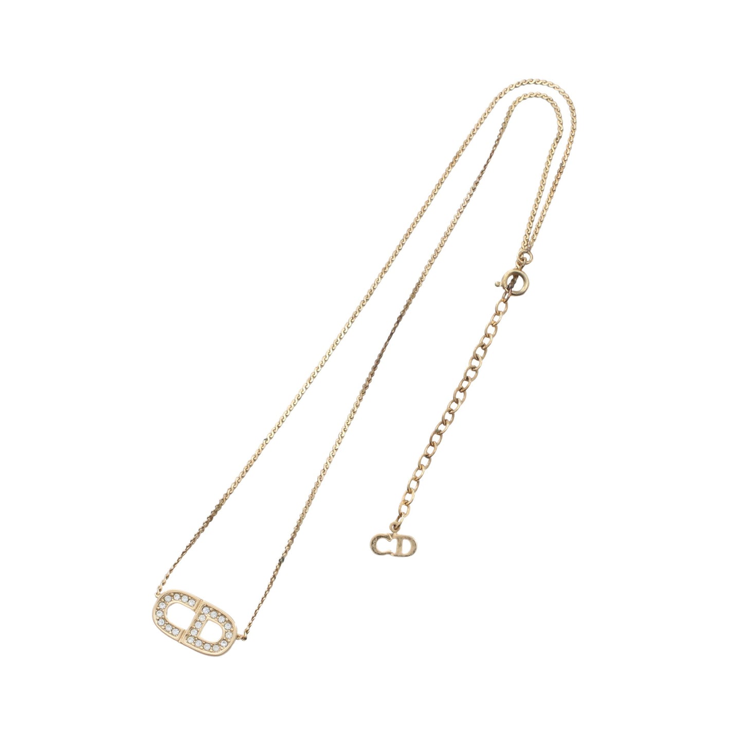 CDロゴ ネックレス GP ラインストーン ゴールド クリスチャンディオール アクセサリー Christian Dior