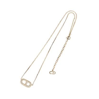 CDロゴ ネックレス GP ラインストーン ゴールド クリスチャンディオール アクセサリー Christian Dior