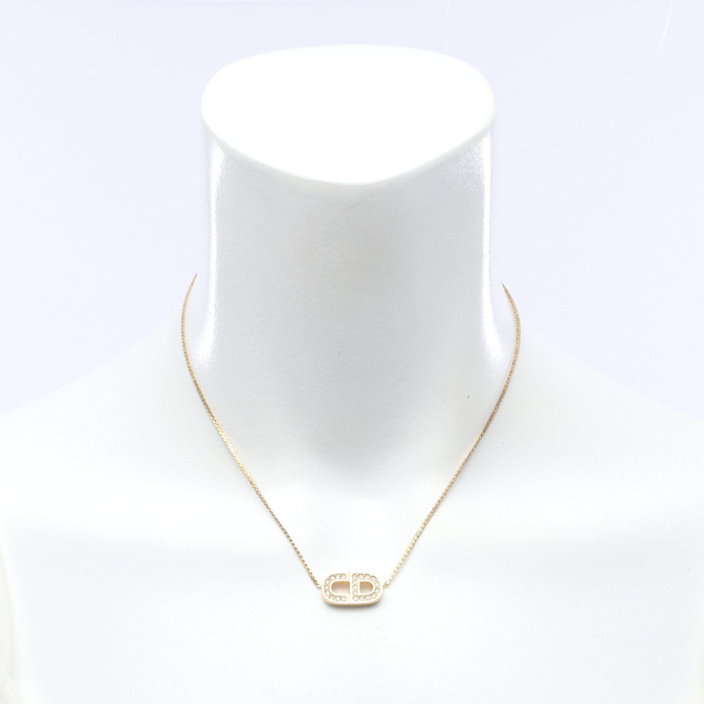 CDロゴ ネックレス GP ラインストーン ゴールド クリスチャンディオール アクセサリー Christian Dior