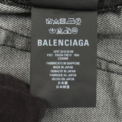 デニムパンツ コットン ダークグレー ダメージ加工 バレンシアガ ボトムス BALENCIAGA