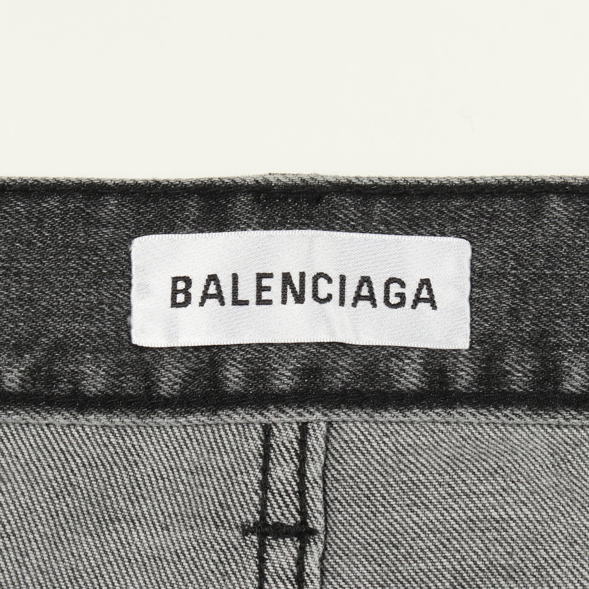 デニムパンツ コットン ダークグレー ダメージ加工 バレンシアガ ボトムス BALENCIAGA