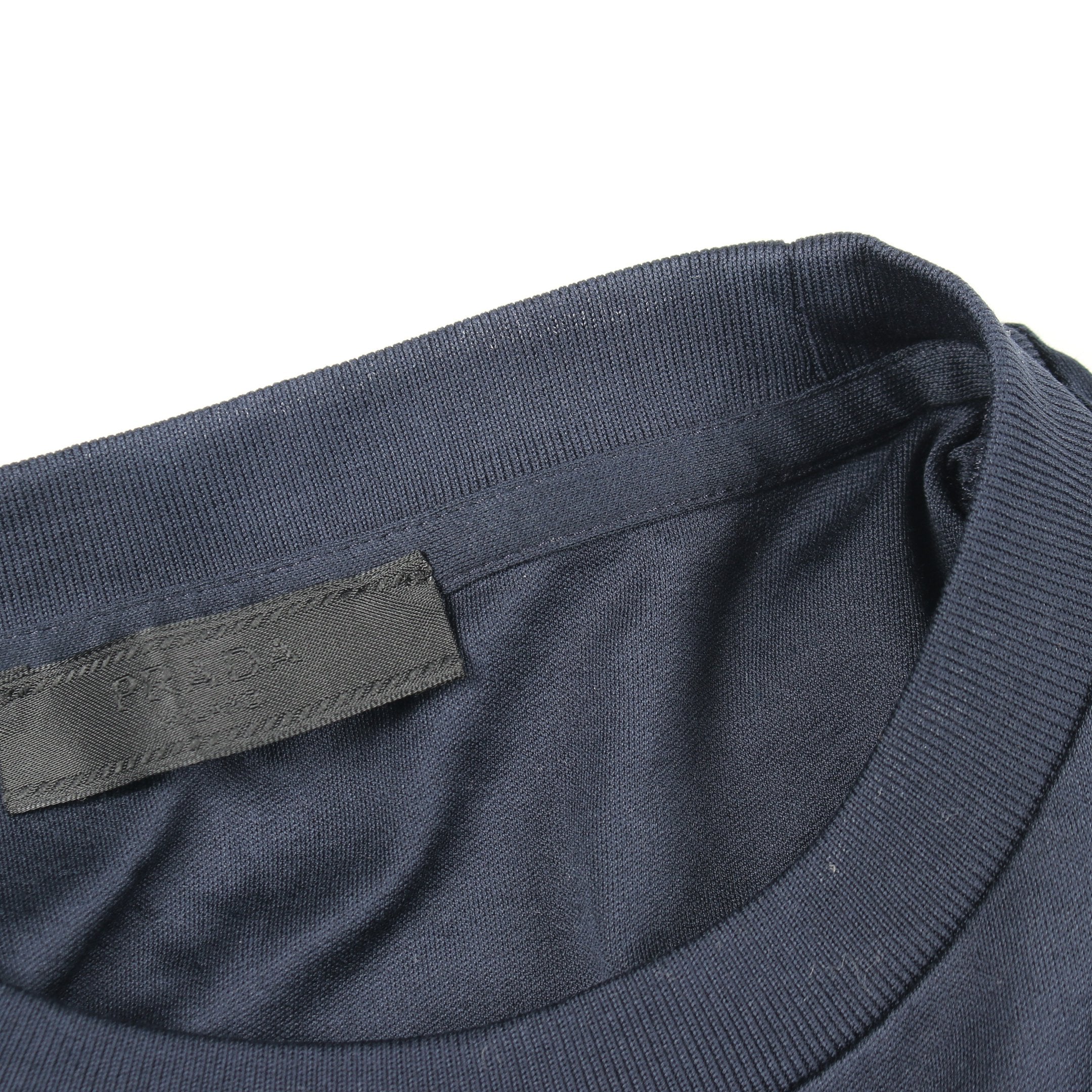 半袖Tシャツ クルーネック コットン ネイビー ポケット付き プラダ – RECLO