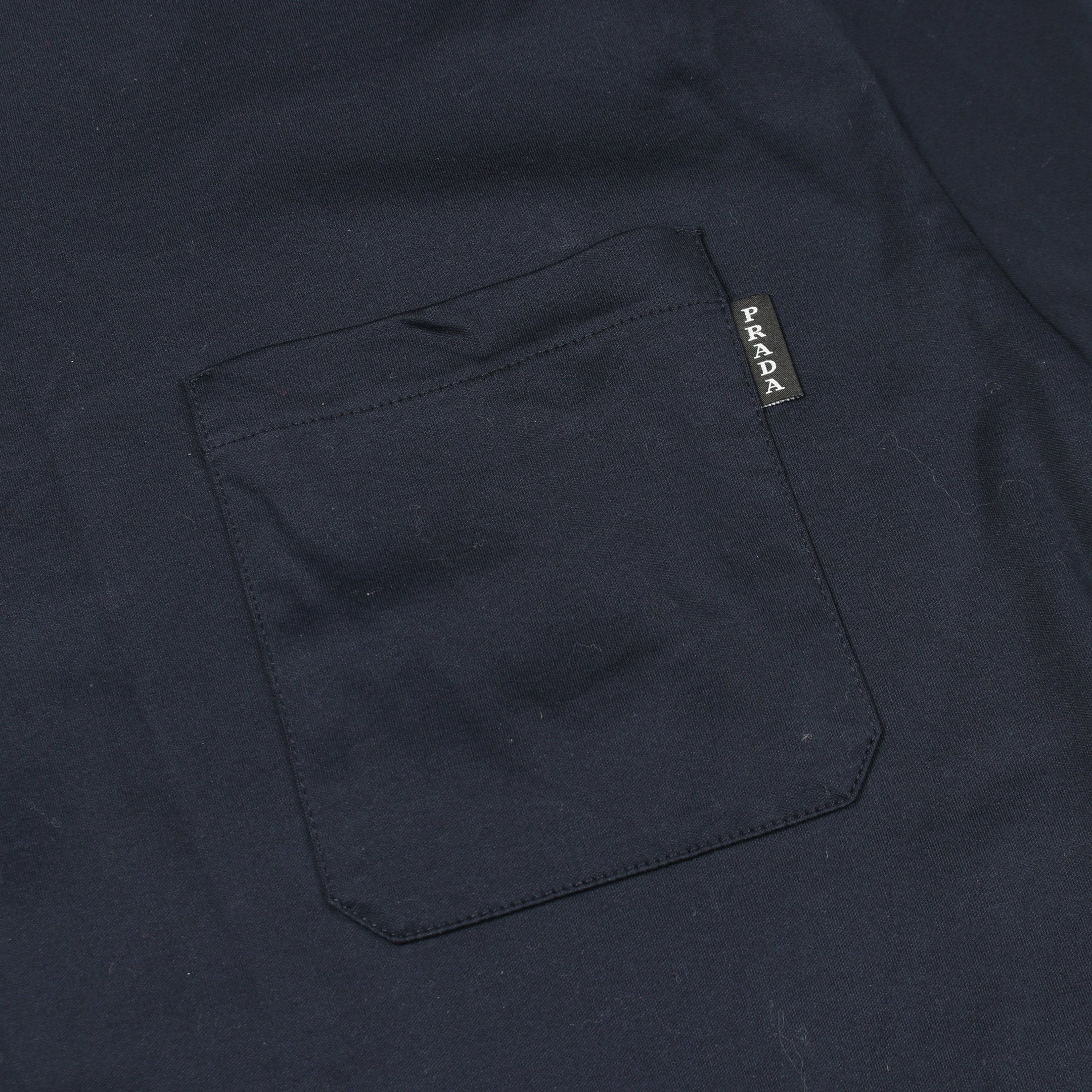 半袖Tシャツ クルーネック コットン ネイビー ポケット付き プラダ – RECLO
