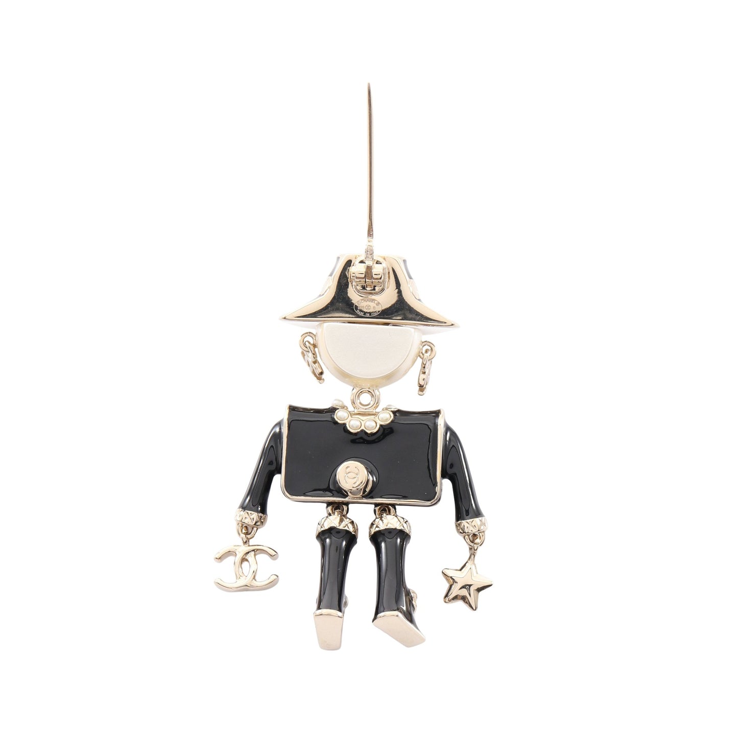 ココマーク ブローチ 人形モチーフ GP フェイクパール ゴールド ブラック オフホワイト B25B シャネル