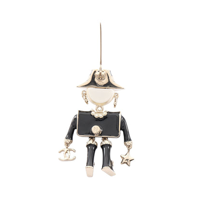 ココマーク ブローチ 人形モチーフ GP フェイクパール ゴールド ブラック オフホワイト B25B シャネル