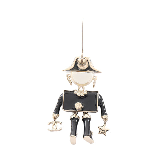 ココマーク ブローチ 人形モチーフ GP フェイクパール ゴールド ブラック オフホワイト B25B シャネル