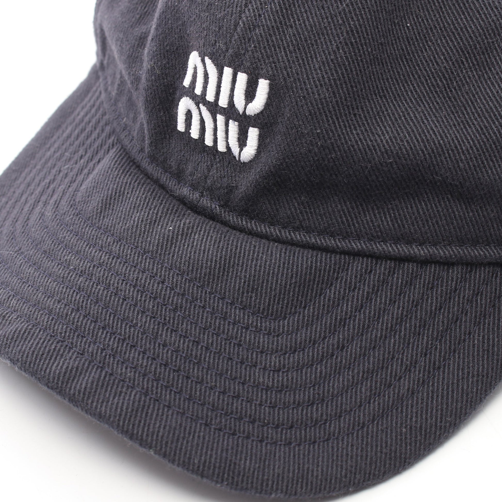 ロゴ刺繍 キャップ コットン ネイビー ミュウミュウ 財布・小物 miu miu